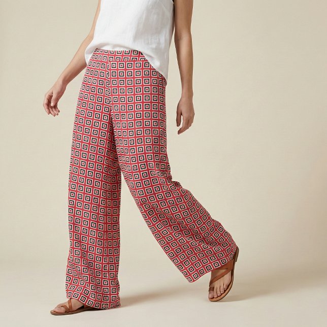 Tecido Padrão Geométrico da Tendência Moderna Vermelha e  (Criador carregado)