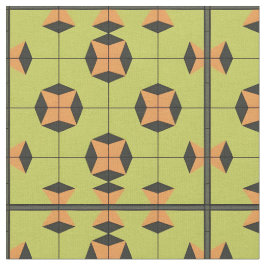 Tecido Padrão Geométrico de Azulejos com Cores Vibrantes