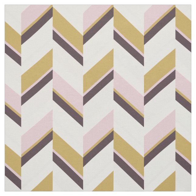 Tecido Padrão geométrico de Chevron castanho-rosa-chic (Modelo)