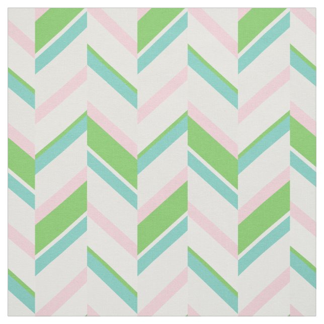 Tecido Padrão geométrico de chevron em rosa e verde chic (Modelo)