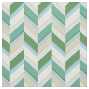 Tecido Padrão geométrico de chevron verde azul bege elega