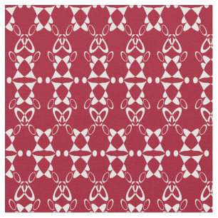Tecido Padrão geométrico de ornamento vermelho retro