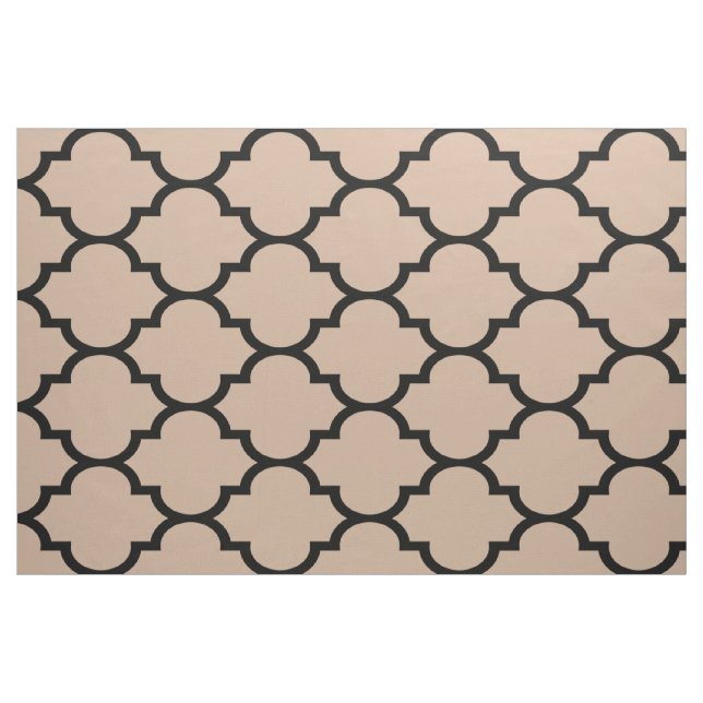 Tecido Padrão Geométrico De Quatrefoil Preto E Moderno (Fat Quarter)