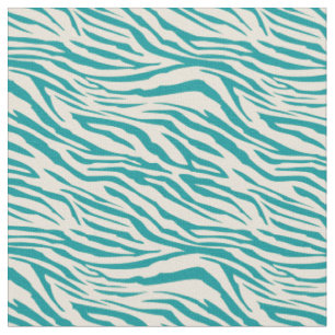 Tecido Padrão Geométrico de Zebra Verde Azul Sofisticado