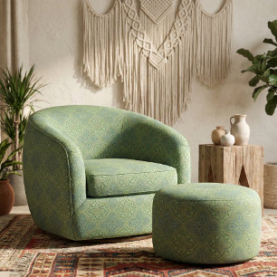 Tecido Padrão Geométrico Decorativo Na moda Verde