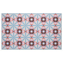 Tecido Padrão geométrico decorativo vermelho e rosa