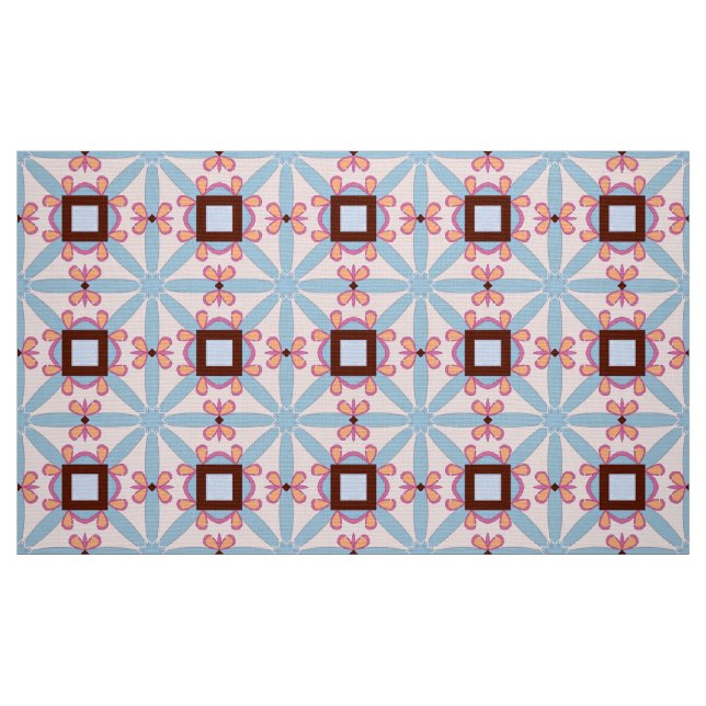 Tecido Padrão geométrico decorativo vermelho e rosa (Fat Quarter)