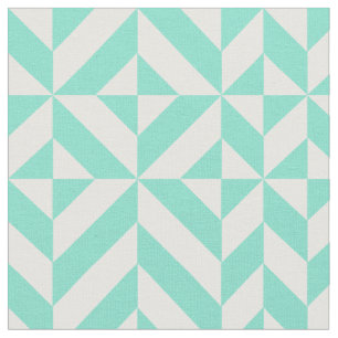 Tecido Padrão Geométrico do Deco Cubo Seafoam Green