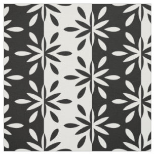 Tecido Padrão Geométrico do Flor Gráfico Preto e Branco
