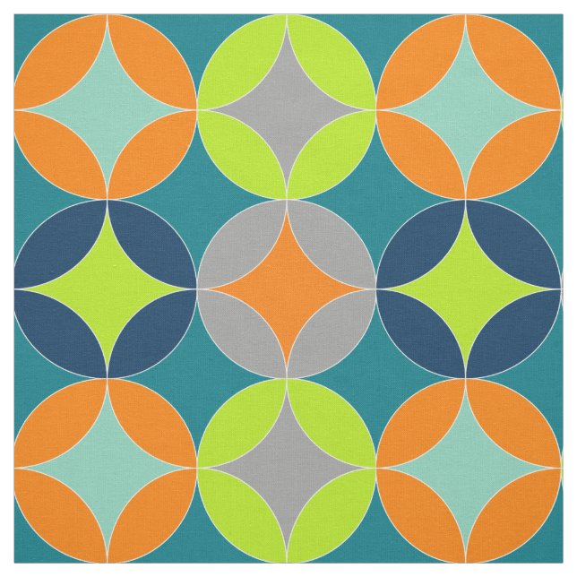 Tecido Padrão Geométrico dos Círculos de Meio século Mode (Modelo)