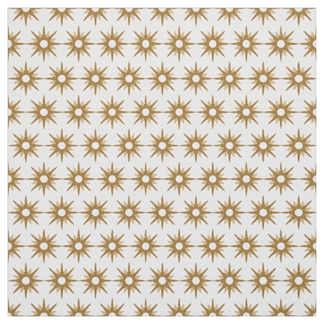 Tecido Padrão Geométrico Dourado de Starburst Vintage (Modelo)