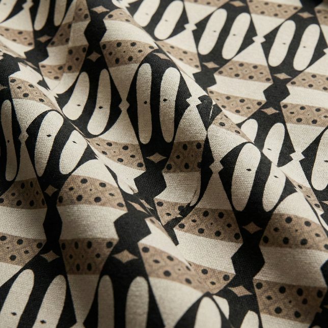 Tecido Padrão Geométrico Elegante Ornamental Black & Beig (Criador carregado)
