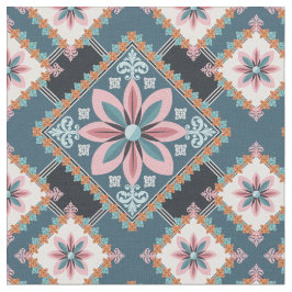 Tecido Padrão Geométrico Floral Moderno de Pastel sem cos