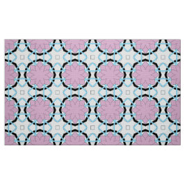 Tecido Padrão geométrico floral rosa decorativo