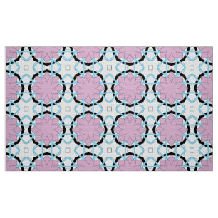 Tecido Padrão geométrico floral rosa decorativo