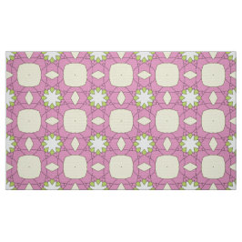 Tecido Padrão geométrico floral rosa decorativo