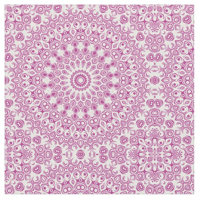 Tecido Padrão Geométrico Mandala Magenta (Detalhe)