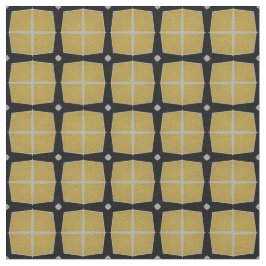 Tecido Padrão Geométrico Moderno Amarelo e Negro