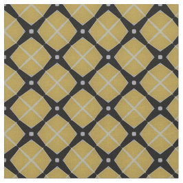 Tecido Padrão Geométrico Moderno Amarelo e Negro