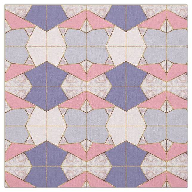 Tecido Padrão Geométrico Púrpura Rosa (Modelo)