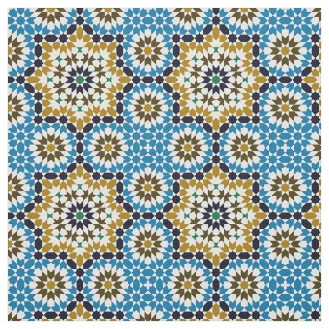 Tecido Padrão Geométrico Tradicional de Mosaico Marroquin (Modelo)
