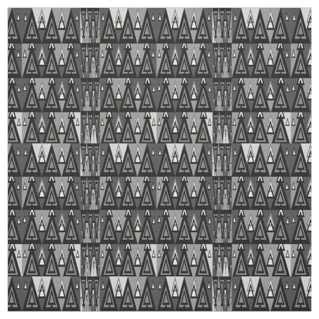 Tecido Padrão geométrico triangular cinza e preto, (Modelo)