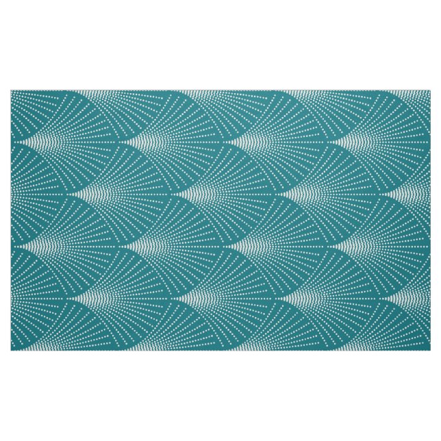 Tecido Padrão Geométrico Turquesa e Arte Branca-Deco (Fat Quarter)