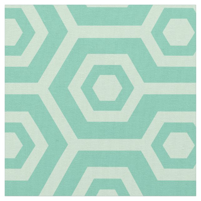Tecido Padrão Geométrico Verde Mint E Verde Teal (Detalhe)
