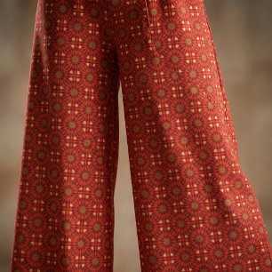 Tecido Padrão Geométrico Vermelho do Mosaico Oriental