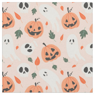 Tecido Padrão Ghost e Jack-O-Lanterna Bonito