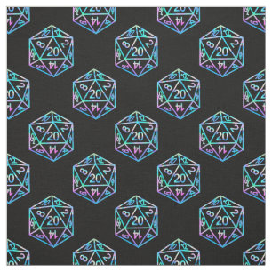 Tecido Padrão Holograma D20   PnP Tabletop Gamer Dice