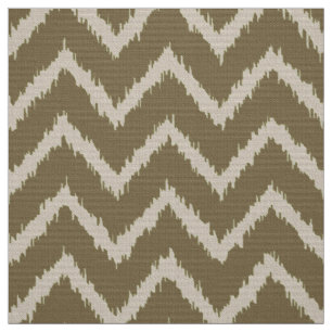 Tecido Padrão Ikat Chevron - Taupe tan e beige