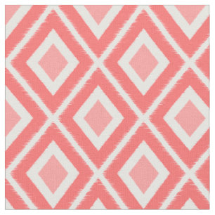 Tecido Padrão Ikat Rosa Moderno e Coral