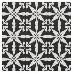 Tecido Padrão Ikat Star - Preto e Branco