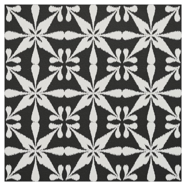 Tecido Padrão Ikat Star - Preto e Branco (Modelo)