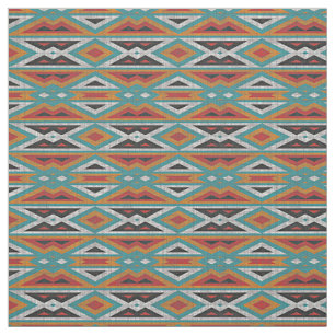 Tecido Padrão Indígena Nativo Americano do Mosaico Rustic