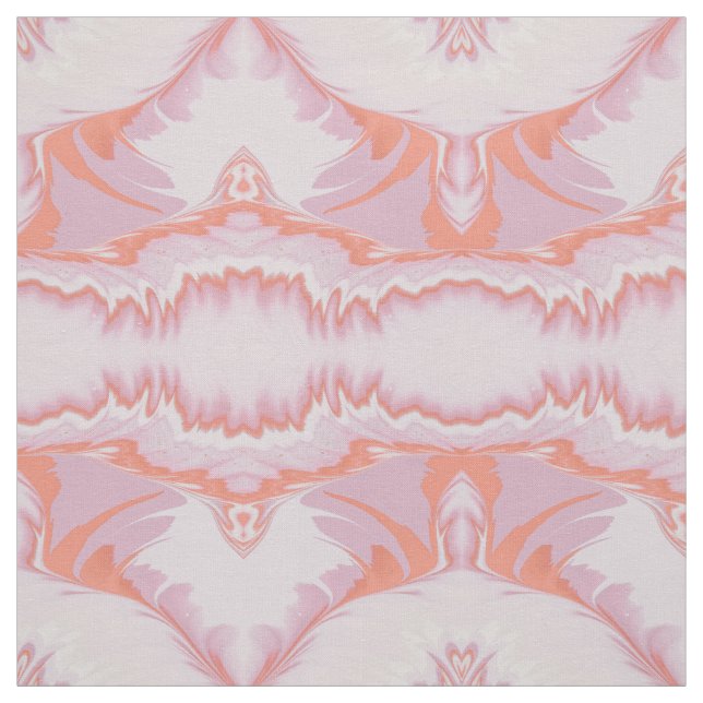 Tecido Padrão Intriciado Em Branco Rosa Manteiga Multicol (Modelo)