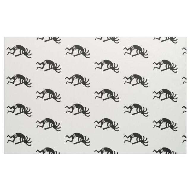 Tecido Padrão Kokopelli Preto E Branco, Design Sudoeste (Fat Quarter)