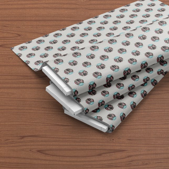 Tecido Padrão Ladybug Teal Floral Chintz (Criador carregado)