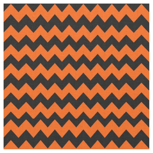 Tecido Padrão Laranja Brilhante e Chevron Preto (Detalhe)
