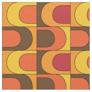 Tecido Padrão Laranja Do Modo De Vintage Retroativo