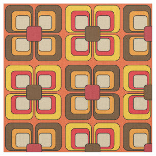 Tecido Padrão Laranja Do Modo De Vintage Retroativo