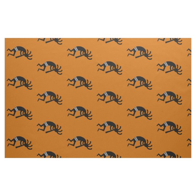 Tecido Padrão Laranja e Negro Kokopelli Sudoeste (Fat Quarter)