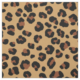 Tecido padrão-leopardo castanho e amarelo
