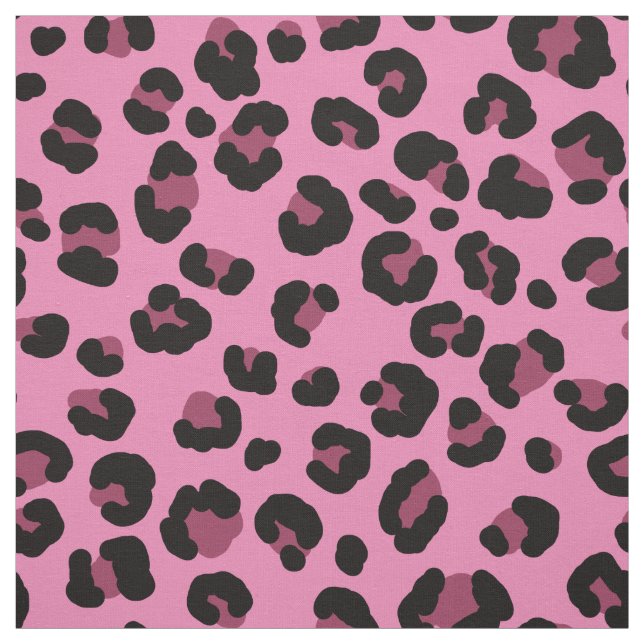 Tecido padrão leopardo preto e rosa (Modelo)