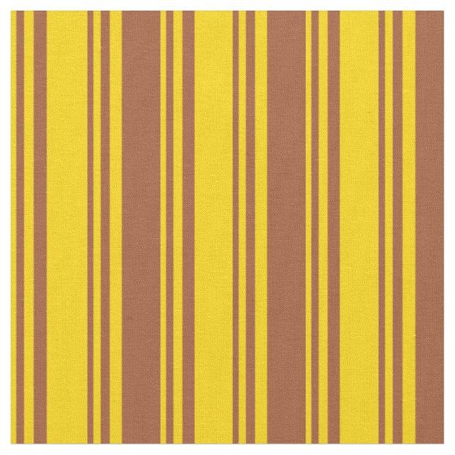 Tecido Padrão listrado/alinhado amarelo e siena (Detalhe)