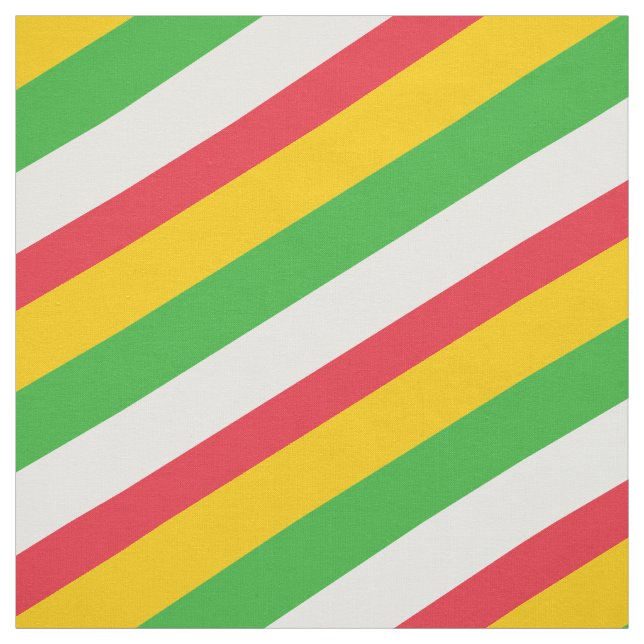 Tecido Padrão listrado vermelho, verde, branco e amarelo (Modelo)
