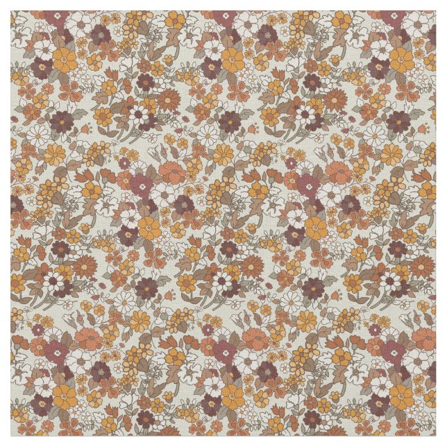Tecido Padrão mediterrânico das Flores de Boho Retro (Detalhe)