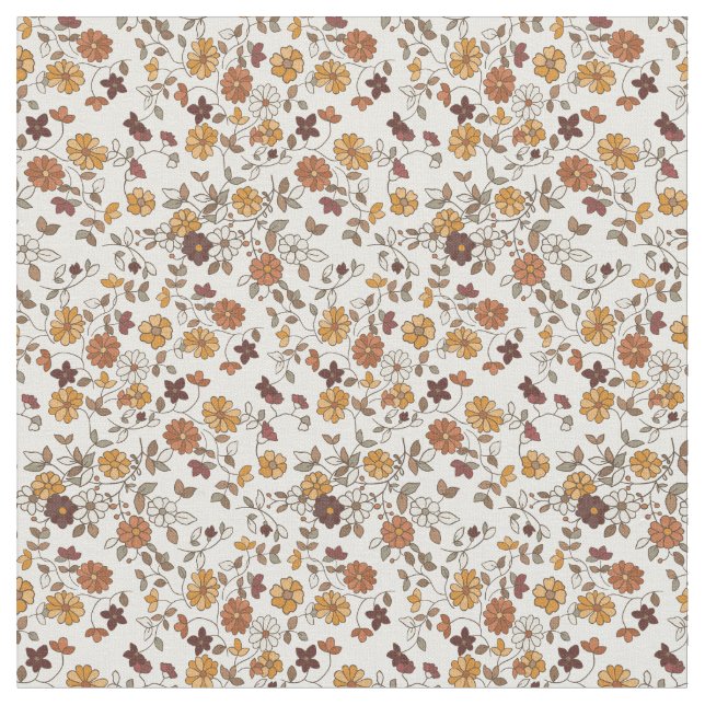 Tecido Padrão mediterrânico das Flores de Boho Retro (Detalhe)