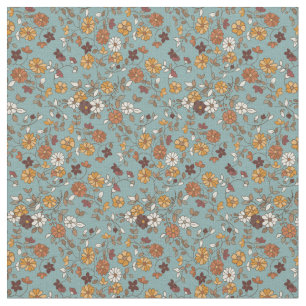 Tecido Padrão mediterrânico das Flores de Boho Retro